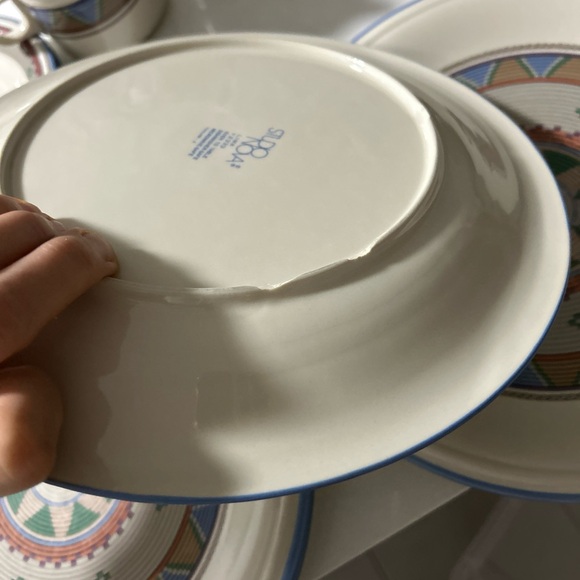 STUDIO NOVA LIMA Vintage Woven Print Hypnotic Plates, Coffee Cups 18 pieces - Picture 5 of 16